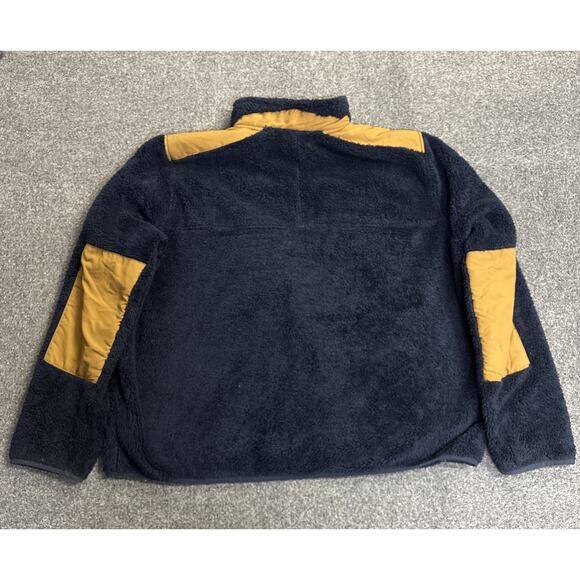 LL Bean Deep Pile Sherpa Fleece Full Zip Jacket Mens 2XL Navy Blue - Picture 7 of 7